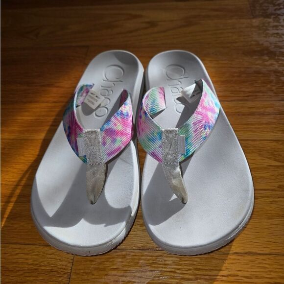 Chaco Tyedye Flip Flops Womans Size 7 - Picture 2 of 6